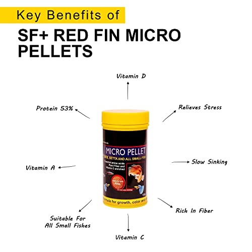 TUNAI-SF-Micro-Fish-Food-for-Adult-Tetra-Guppy-Barb-Bettas-Color-Widow-and-Small-Fish-Groups-Effective-for-Color-and-Growth-100g-Micro-Pellets