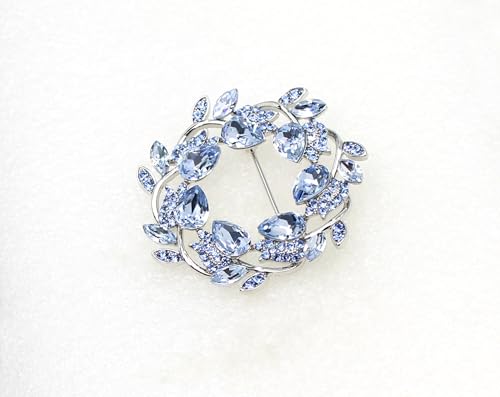 Image of Faship Gorgeous Rhinestone Crystal Floral Wreath Brooch Pin