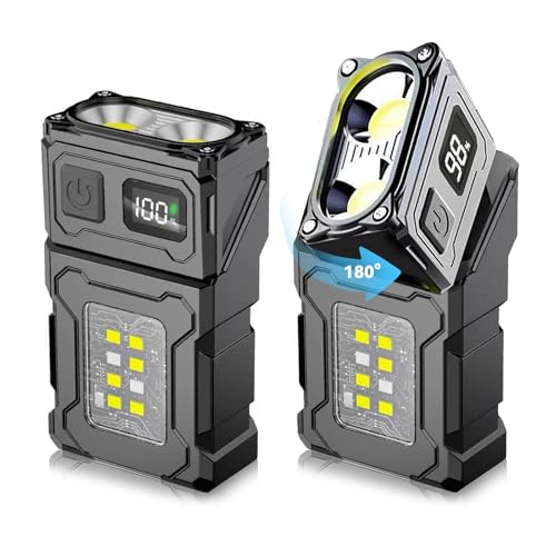 VOHIVI 2Pack Clip On Flashlight - High Lumens Hat Clip Flashlights with Magnetic Base,USB-C Charging Emergency,Outdoor Activities,Camping,Walking Dog