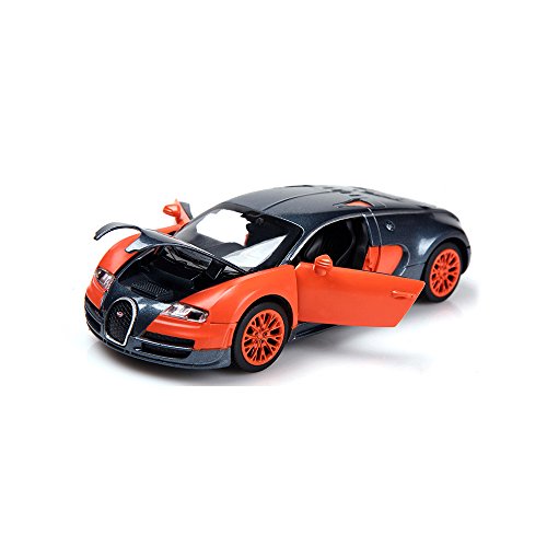 ZHMY 1:32 Bugatti Veyron Alloy Diecast car Model Collection Light&Sound (Orange)