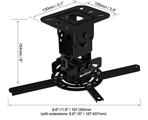 Qualgear PRB-717-BLK Ceiling Mount Projector Accessory,Black Mount thumb #2