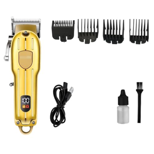 Image of Professional Cordless LCD Display Hair Clipper Rechargeable Adjustable Blades Setting Men's Grooming Shaving Machine for Self Cutting and barbers Haircut Barbers Trimmers Cutter with 4 Guide Combs