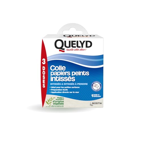 Quelyd – Colle Papiers Peints Intissés en Poudre – Toutes Pièces - Application Directement Au Mur – Etui Doseur – Sans Solvant – Boîte de 150 g