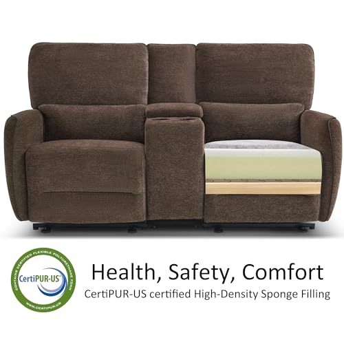 Image of MCombo 75 in Wall Hugger Loveseat with Console, RV Sofa 6926 (Brown)
