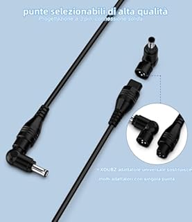 shefor 90W Alimentatore Universale Notebook Caricatore PC Portatile per HP Asus Lenovo Dell Acer Samsung Sony Fujitsu Gateway Notebook Ultrabook Chromebook 15 Connettori