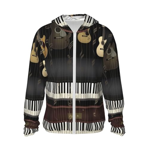 Veste rafraîchissante UPF 50+ avec motif guitare pour homme actif en plein air