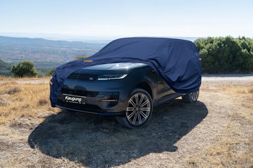 Image of Kaugung Custom Fit Car Cover for Land Rover Range Rover SWB & Range Rover Sport, Heavy Duty SUV Waterproof All Weather Protection, Breathable Exterior Cover with Air Vents