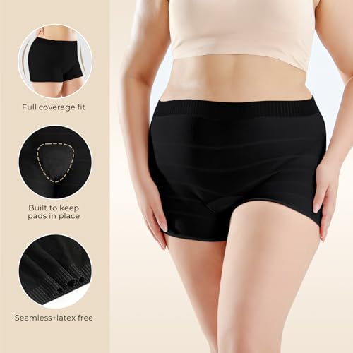 Carer Wochenbett Unterwäsche 4er Pack Einwegslips Überbauch Unterhosen Stretchable Atmungsaktiv für Schwangerschaft Wochenbett und Inkontinenz