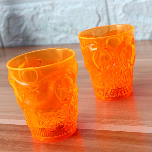 DOITOOL 4 peças de copos de caveira de Halloween com copos de bebida luminosos e divertidos para fes