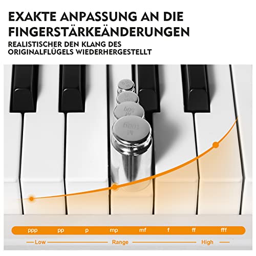 Digitalpiano MUSTAR E mit 88 Tasten und Bluetooth-Funktion