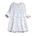 Produktbild VEMOW Sommer Herbst Elegante Damen Frauen Floral Printed Langarm Beiläufig Täglichen Party Workout Tunika Swing Tops Shirt Bluse Hemd(Y1-Weiß, 48 DE/XL CN)