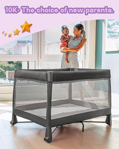Image of WELLZEE Pack N Play Mattress 38 inchx26 inch, fit Graco /Pamo /Baby Trend /Dream On Me and Most Pack N Play Playpens & Playards with Ultra-Suppotive Foam, Breathable Cover, Water Resistant Lining