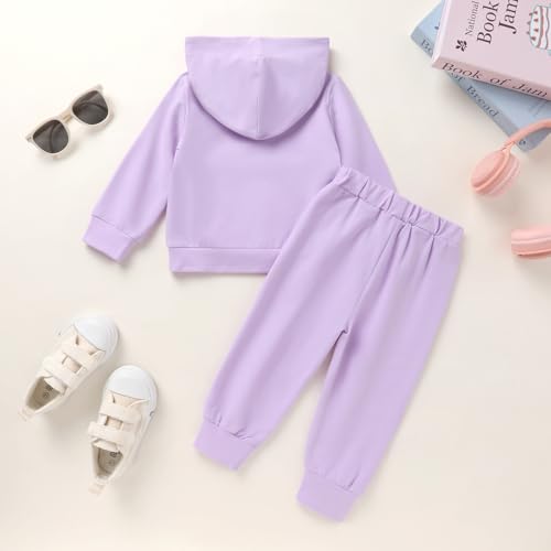 Image of YOUNGER STAR Toddler Baby Boy Girl Clothes Fall Winter Outfits Long Sleeve Hoodie Sweatshirt Sweat Pants Cotton Sweatsuits