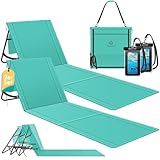 KESSER® 2er Set Strandmatte klappbar mit Verstellbarer Rückenlehne, Tragegurt, wasserdichter Tasche & Aufbewahrung – Faltbare Sonnenliege für Strand, Garten & Terrasse je 130 kg belastbar