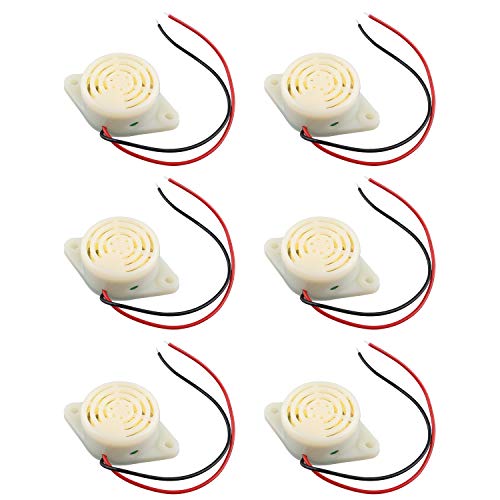 Avertisseur électronique SFM-27 piezo continu blanc 3-24V pour alarme industrielle en lot de 6