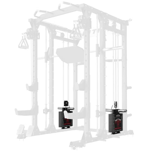 Image of RitFit Buffalo Smith Machine, Power cage with LAT-Pull Down System & Cable Crossover System, All-in-One Squat Rack for Home Gym, Power Rack