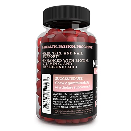 Multi Collagen Peptide Gummies (1, 2, 3, 5 & 10) + Vitamin C + Biotin + Hyaluronic Acid | Supports Healthy Hair, Skin, And Nails | Non-Gmo And Gluten-Free | Natural Peach Flavor | 60 Gummies #TOP2