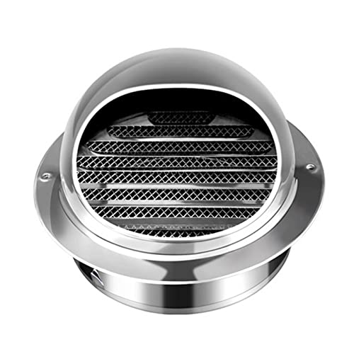 Genérico Campana De Ventilación De Acero Inoxidable 304, Tapa De Salida De Ventilación De Pared Redonda, Rejilla De Escape A Prueba De Lluvia Y Viento (250mm/9.84in)