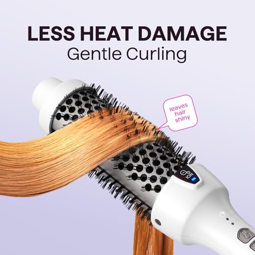 Image of Wavytalk Thermal Brush, 1.5 Inch Ionic Thermal Round Brush Makes Hair Smoother Get Natural Curls (White)
