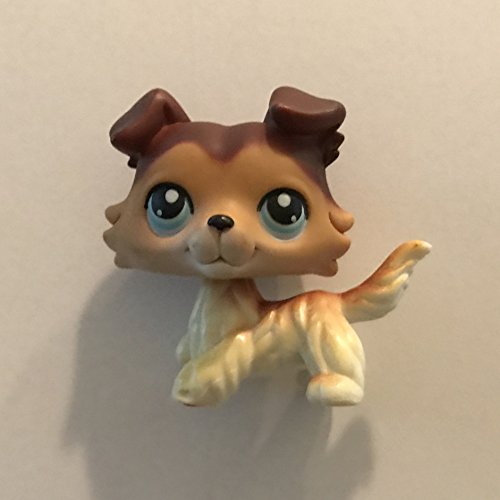 Collie #58 (Brown, Blue Eyes) Littlest Pet Shop (Retired) Collector Toy - LPS Collectible Replacement Single Figure - Loose (OOP Out of Package & Print)
