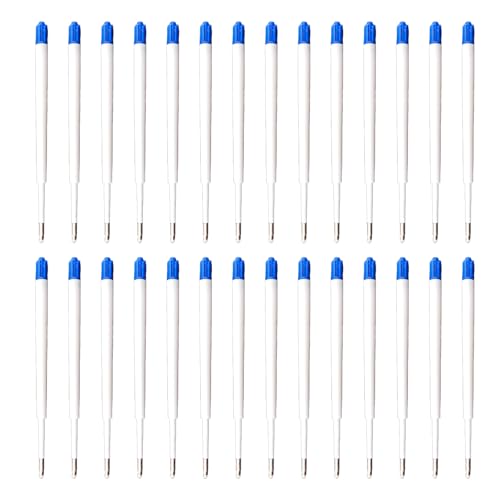 Kugelschreiberminen Blau 28 Stück Kugelschreiber Ersatzminen 0.7mm Einziehbare Stift Nachfüllungen 98 mm Länge Transparente Röhrchen Kunststoff Kugelschreiber Minen