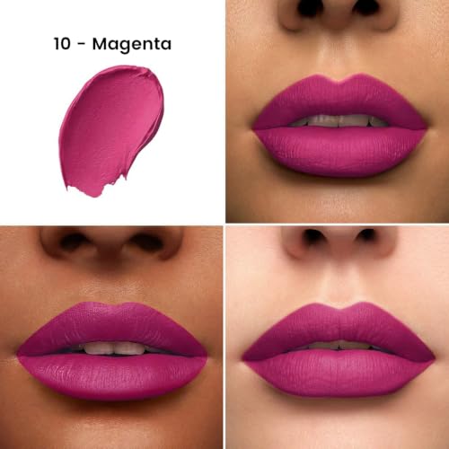 Image of Colors Queen Hold Up Full Day Non-Transfer Matte Lipstick | Long Lasting and Weightless Formula | Intense Color Pay Off | Waterproof Lipstick for Women (110 - Magenta, 4g)