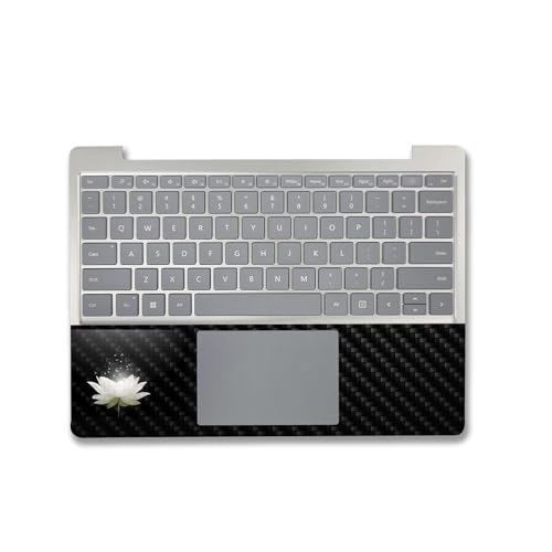 Image of MightySkins Carbon Fiber Skin Compatible with Microsoft Surface Laptop Go 3 (2023) Full Wrap Kit - Twilight Lotus | Protective Durable Textured Carbon Fiber Finish | Made in The USA