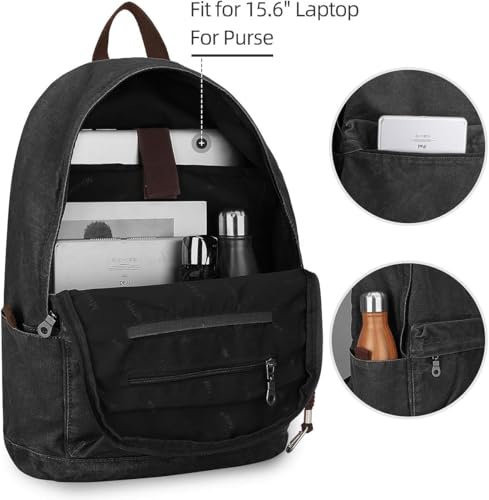 Canvas Backpack Lightweight Travel Daypack For Students and Adults Rucksack Laptop Backpack One_Size3