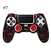 Produktbild JERKKY Anti-Slip-Silikon-Schutzhülle für Playstation PS4 mit Thumb-Stick-Kappe Rot mit 2 roten Joystick-Kappen