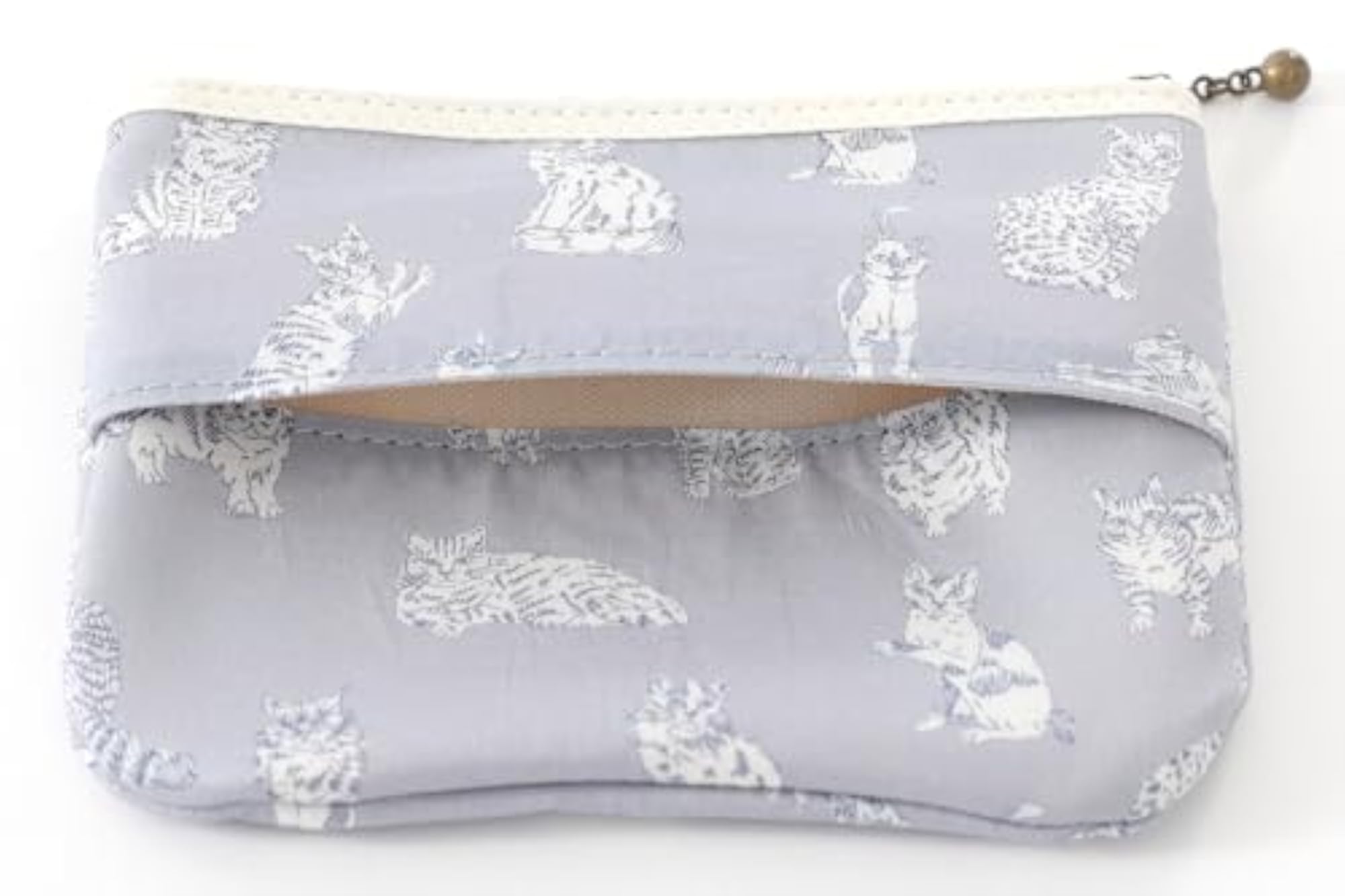 Floret London Tissue Pouch with Liberty Print, Light Gray