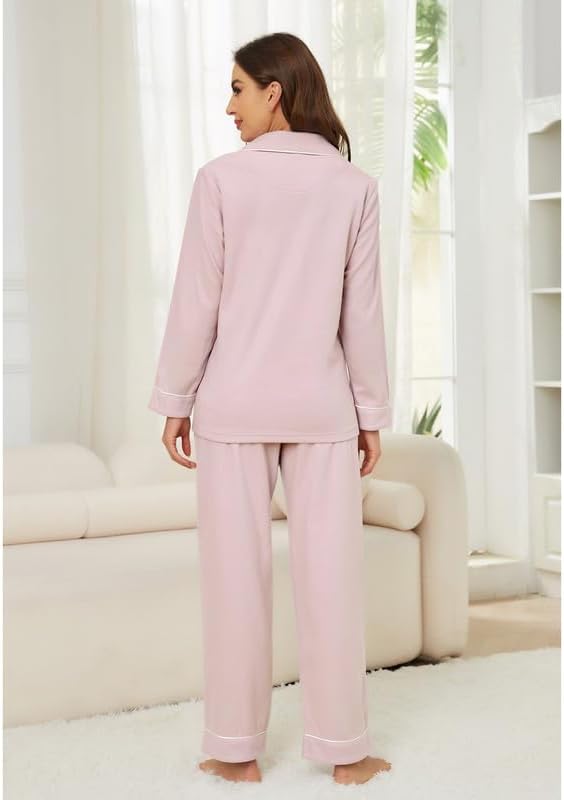 U2SKIIN Womens Button Up Pajama Sets Soft Long Sleeve Pajamas for Women Warm Flannel Knit Lounge Sets - Image 4