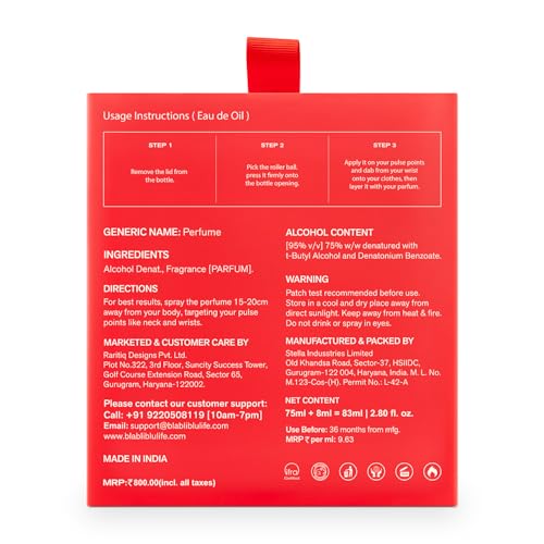 Image of BLABLIBLU Hot AF Two Scents Women Perfume Set (75ml + 8ml) | Perfume & Eau De Oil | Long Lasting Fruity, Woody & Floral Fragrance | with Blackcurrant, Lilly & Truffle
