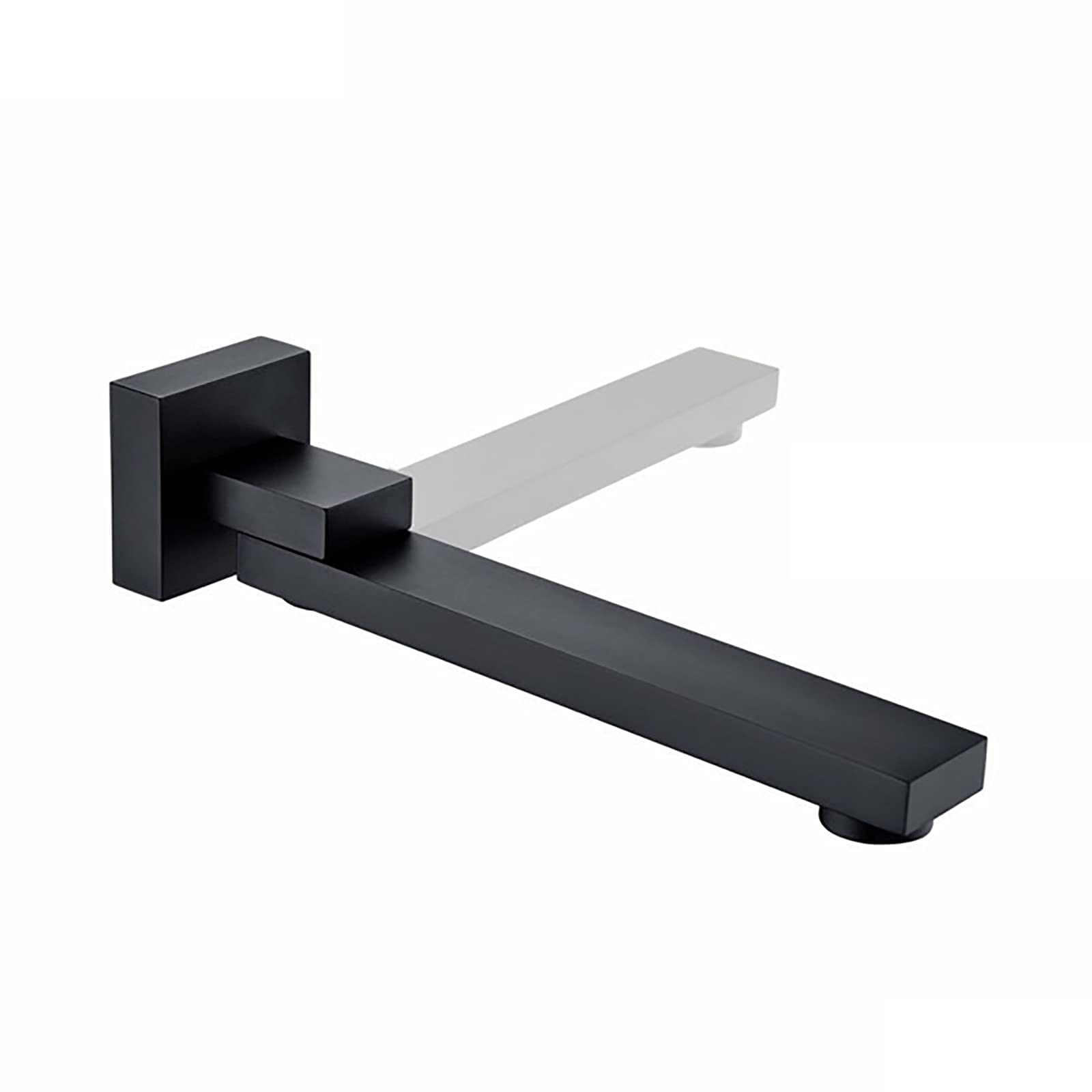 ZQFHSX Tub Spout 180° Swivel Bathtub Brass 9.5 Inches Long Bath Filler Tap Wall Mounted Basin Taps Modern Faucet,Black LWX