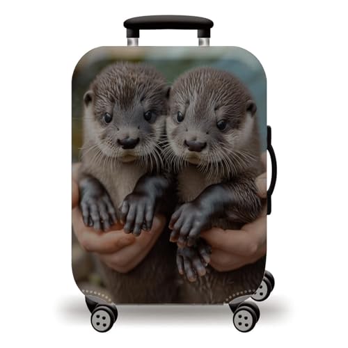 LNXSESN Funda para Maletas Lindo Animal Gris Funda Maleta Cabina Elástico Fundas Maletas de Viaje Lavable Protector de Equipaje con Cremallera Fundas para Maletas de Viaje para 19-21 Pulgadas