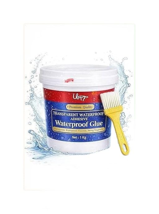 Image of Crack Seal Glue - 300gm with Brush Transparent Waterproof Glue for Roof Leakage Crack Seal Agent Roof Water Leakage Solution Water Proof Glue, Waterproofing for Pipe Wall Tiles - 300gm KT 151