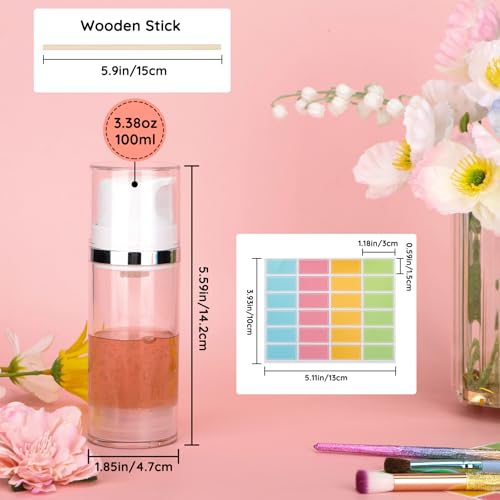 Image of Segbeauty 3.38oz Vacuum Cosmetic Travel Bottle,3Pcs 100ml Airless Pump Bottles Refillable Cosmetic Containers Moisturizer Dispenser Airless Cosmetic Pump Container Travel Pump Bottles for Toiletries