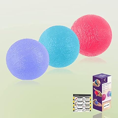 Risefit 3PCS Risefit 3PCS Hand Exercise Balls, Stress Balls for Adults Kids, Hand Grip Strengther, Hand Squeeze Therapy Balls for Wrist, Finger, Grip Strength Trainer and Rehab,Stress Relief Cover