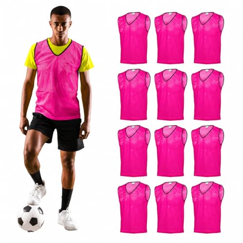 Image of GSi Sports Pinnies - Packs of 6 or 12 - Free Size - Mesh Training Vests for Soccer, Basketball - 6 Color Options