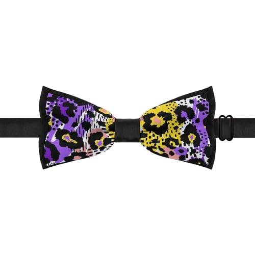 GoasNei Colorful Cow Pattern Bow Tie for Men Adjustable Necktie Funny Tie Neck Ties for Weddings Party