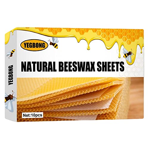 Woideklu Wax Sheets, Wax Honeycomb Sheets, Foundation Sheet, Bee Nest Foundation Sheet, 10Pcs, 13x9cm