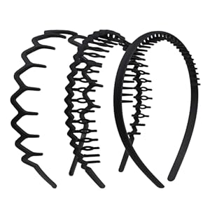 WLLHYF 3 Pieces Sharks Tooth Hair Comb Plastic Non-Slip Headband With Wavy Teeth – Fashion Effortless Hairband Accessory for Women, Girls, Men