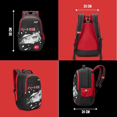 Image of Skybags Kyro 01 Samurai 28 Liters Premium Polyester Fabric School Backpack for Kids with Multiple Compartments and Adjustable Strap - Boys & Girls