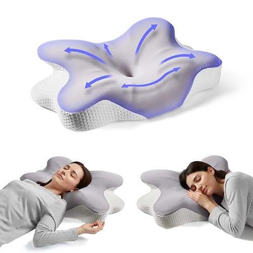 ComfyNecks Cervical Neck Pillow Memory Foam Orthopedic Pillows For Neck & Shoulder Pain - Ergonomic Side, Shoulder & Necks Support Sleeping Pain Relief - Made For You