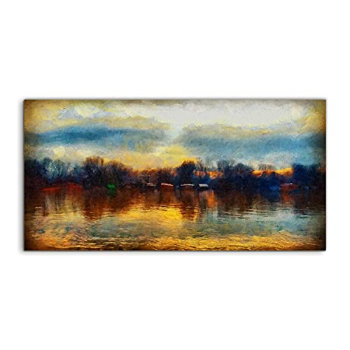 Art acryl photo lake nature sun de qualite premium pour murale de luxe