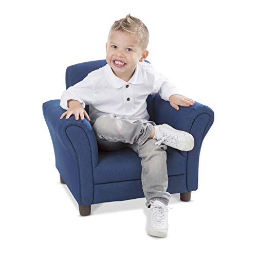 Melissa & Doug Denim Fabric Child’s Armchair (Kid’s Furniture, 23”L x 17.5”W x 18.3”H)