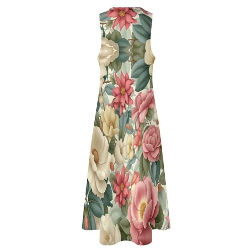 Robe maxi imprimée plantes vintage idéale pour la plage