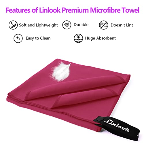 Microfibre-Towel-Set-160-x-80-cm-Large-Bath-Towel-80-x-40-cm-Small-Hand-Towel-Soft-and-Lightweight-Beach-Towel-Quick-Drying-Sports-Gym-Towel-Compact-Swimming-Camping-Towel