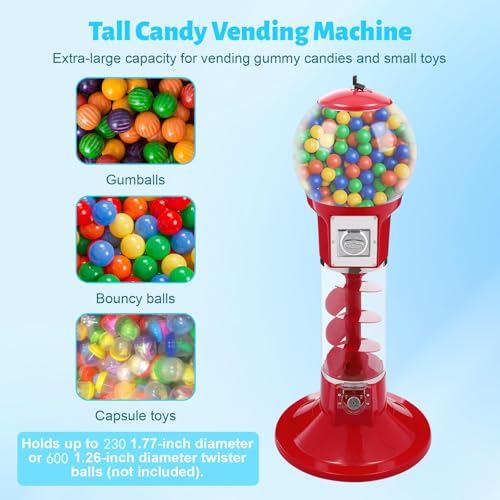Il distributore automatico dei bambini, il distributore commerciale, la macchina di Gumball, può ospitare 600 1,2 pollici o 230 guanti da 1,7 pollici/capsule, adatto a guanti da 32-50mm (E)