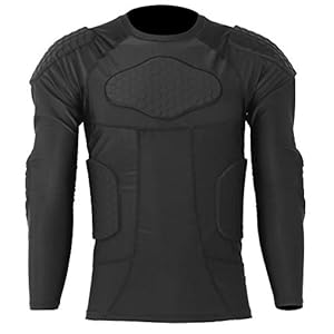 Long Sleeved Sport Suit, Shock Absorption Sport Suit Anti Collision Chest Guard Protective Gear for Football Basketball Ski (XL (Recommended 75-85KG))