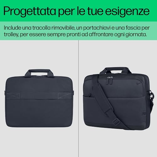 HP Everyday 16 Odyssey, Borsa a tracolla per Notebook fino a 16” e Tablet, con Tasche e Divisori Interni Imbottiti, Dotata di Cover Impermeabile, Realizzata con Materiale Riciclato, Odyssey Gray - Immagine 5